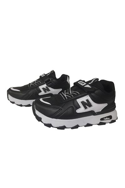 Callion Children's Black-White Flat Sole Sports Shoes