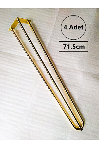 DEMONTEPARK 4 Adet-71.5cm Metal Firkete Ayak, Gold Renk Kaplama,masa Ayağı