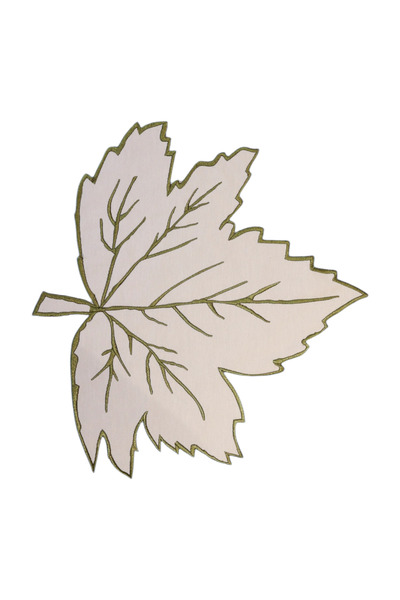 ref crea Set de 2 farfurii americane cu frunze de culoare ecru