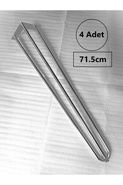 DEMONTEPARK 4 Adet-71.5cm Metal Firkete Ayak, Nikel Krom Kaplamalı