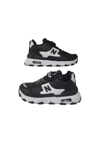 Callion Children's Black-White Flat Sole Sports Shoes