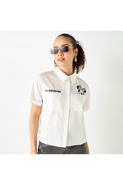 SP Characters CROP SHIRT WITH DIP BACK HEM AND SIDE SLIT