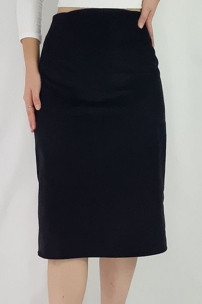 YAXİ MEDİAS FUSTA MIDI creion din catifea neagra