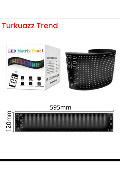 Genel Markalar Pixel Led Panel Dijital Ekran Yazı ve Animasyon Eklenebilen Telefon Kontrollü Yapışkanlı 16*96 Led