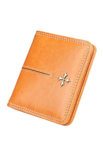baellerry Orange Vegan Leather - Mini Women's Wallet with Coin Eyes
