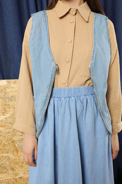 ZÜLAYS Light Blue Denim Vest Bag