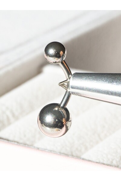 MORNEVA Cerrahi Çelik Taşsız Toplu Basic Minimal Göbek Belly Piercingi