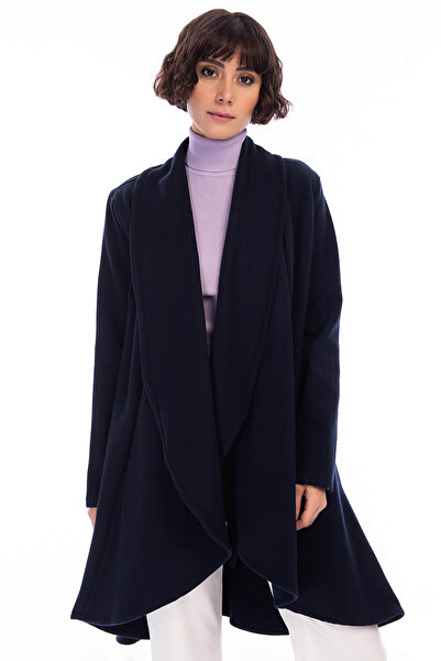 Pitti Kadın Lacivert Astarsız Kaşe Kaban 70362