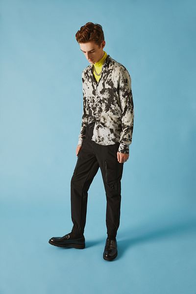 Tween Cămașă gri din viscoză slim fit