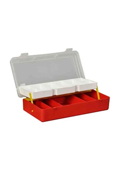 abnturk Organizer Çanta 22x11cm Takım Kutusu 13 Gözlü Çift Kat Raflı Vida Olta Şeffaf Kapaklı Edevat Çantası
