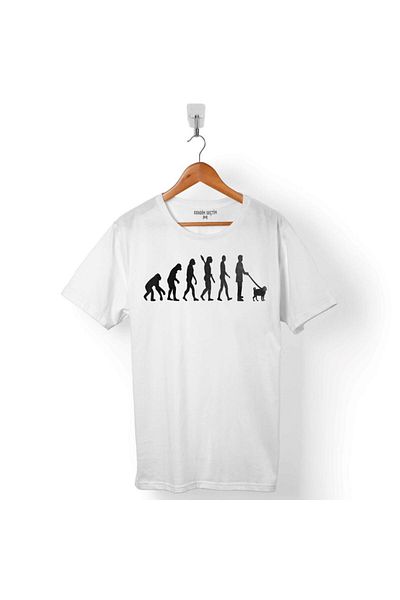 Kendim Seçtim Ανδρικό μπλουζάκι Evolution Pug Evolution Dog Dog που περπατά