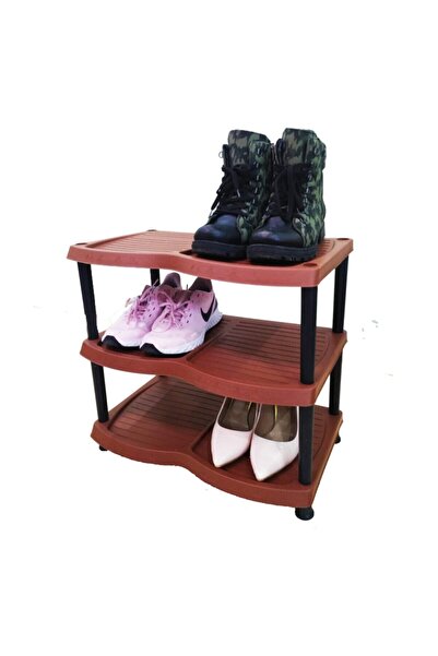 Mavis Ayakkabılık, 3 Lü Plastik Ayakkabı Ve Terlik Rafı _ Kahverengi, Ayakkabı Düzenleyici