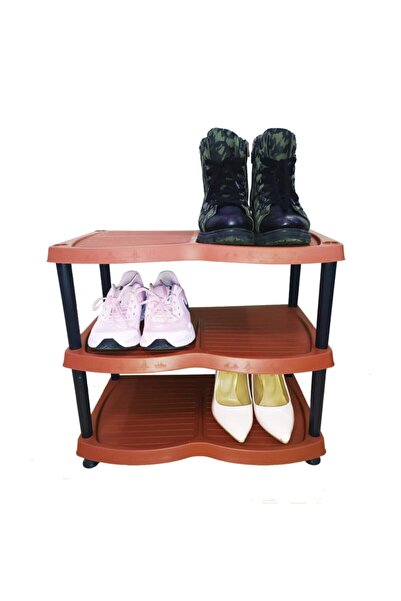 Mavis Ayakkabılık, 3 Lü Plastik Ayakkabı Ve Terlik Rafı _ Kahverengi, Ayakkabı Düzenleyici