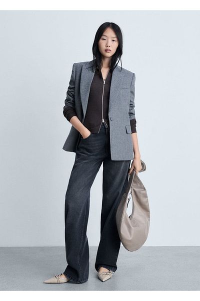 MANGO Woman Zippered knitwear cardigan