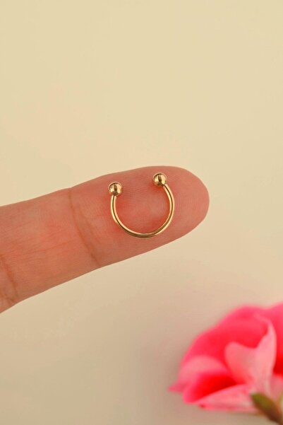 Sacce Scarves&Accessories 10 mm Rose Renk İki Ucu Toplu Çelik Piercing Kulak ...