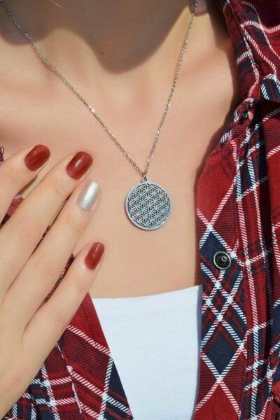 Sacce Scarves&Accessories Steel Silver Color Flower of Life Necklace