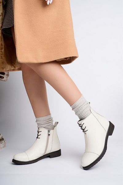 Deripabuc Genuine Leather Beige Women's Leather Boots Trc-2733