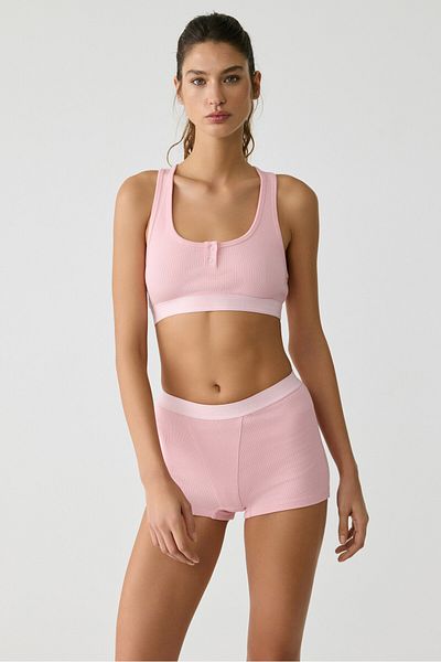 Urban Beat Teodora Urban Beat Damen Boxershorts in Bonbonrosa/Ecru