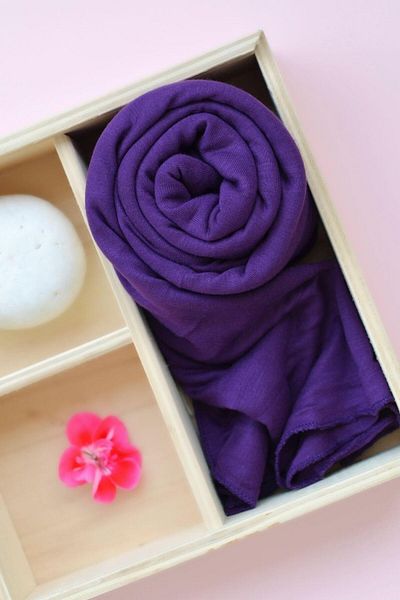Sacce Scarves&Accessories Purple Color Lycra Viscose Combed Cotton Shawl Lycra Scarf