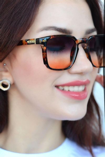 Sacce Scarves&Accessories Leopard Patterned Bone Model Sunglasses - Brown