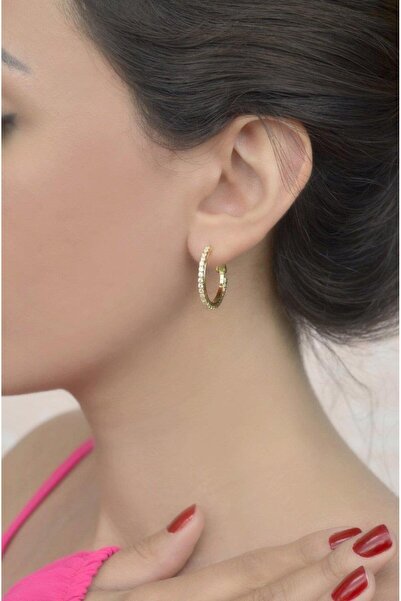 Sacce Scarves&Accessories Taşlı Halka Küpe 25 Mm