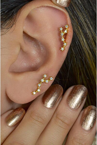 Sacce Scarves&Accessories Başak Burcu Küpe Takımyıldızı Piercing Gold Virgo