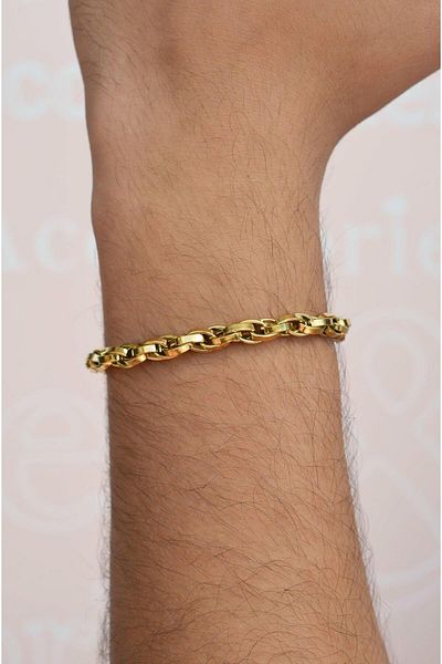 Sacce Scarves&Accessories Men's Steel Bracelet Gold Color