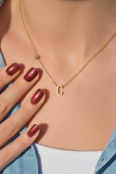 Sacce Scarves&Accessories Gold Çelik Harf Kolye C