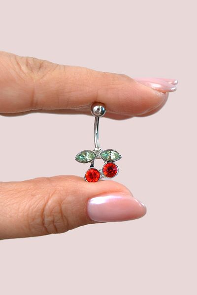 Sacce Scarves&Accessories Red Cherry Belly Piercing Double Cherry Belly Piercing