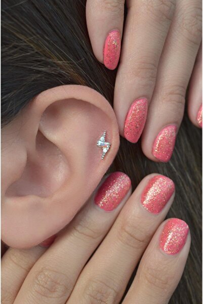 Sacce Scarves&Accessories Şimşek Gümüş Piercing Helix Kıkırdak