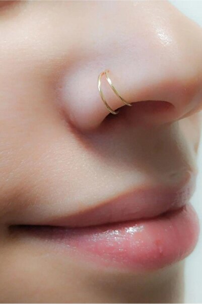 Sacce Scarves&Accessories Gold Renk İki Sıralı Halka Hızma Gold Kaplama Gümüş...