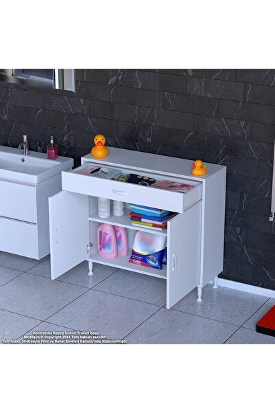 Modilayn Emir 1 Kapaklı 1 Raflı 1 Çekmeceli Mutfak & Banyo Dolabı (100cm)