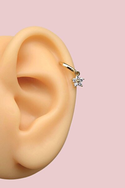 Sacce Scarves&Accessories Mini Çiçek Sallantılı Halka Helix Küpesi Mini Küpe