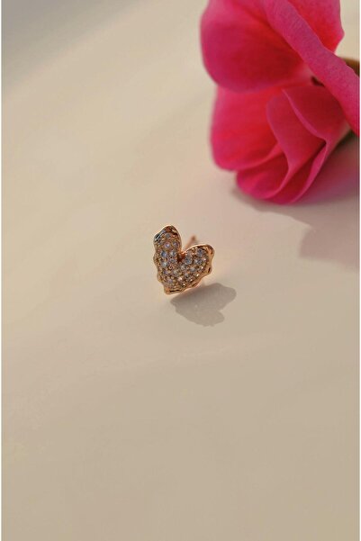 Sacce Scarves&Accessories Zirkon Kalp Küpe Helix Kıkırdak Lob