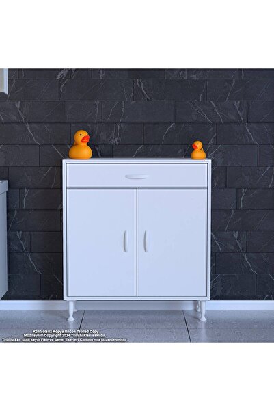 Modilayn Emir 1 Kapaklı 1 Raflı 1 Çekmeceli Mutfak & Banyo Dolabı (80cm)