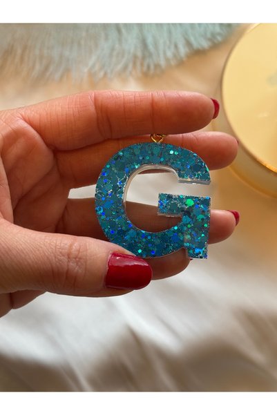 HERCY Letter G Epoxy Resin Keychain