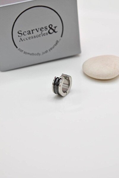 Sacce Scarves&Accessories Erkek Çelik Iki Renkli Halka Küpe Tekli