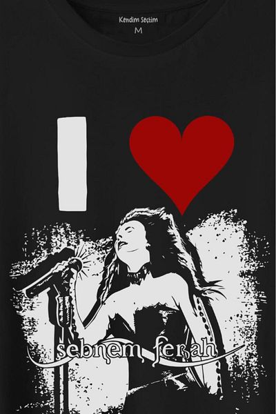 Kendim Seçtim I Love Şebnem Ferah Seviyorum Tricou imprimat cu siluetă Tricou unisex