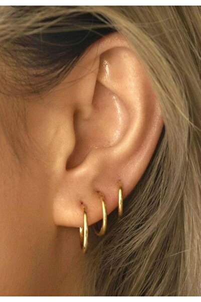 Sacce Scarves&Accessories Minimal Gold Çelik Küpe Seti 6 Parça