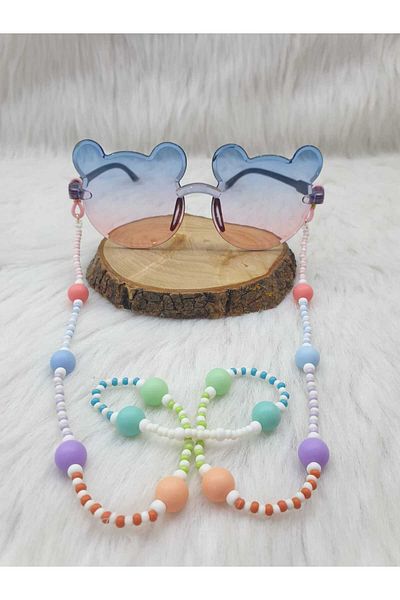 HAPPY HANDMADE Chain Colorbulk Children's Eyewear Chain Girl's Eyewear Strap Beaded Children's Eyewear Chain