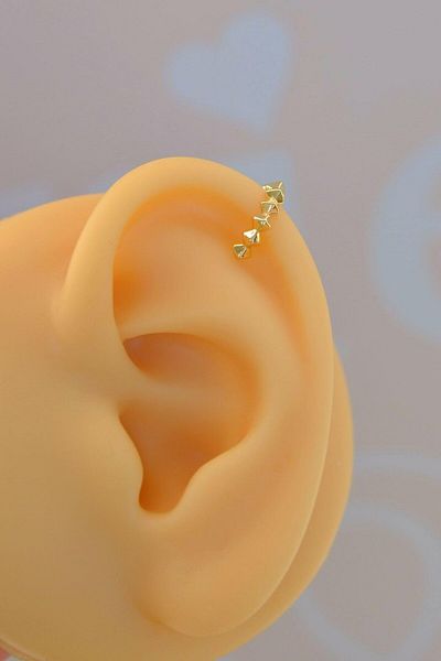 Sacce Scarves&Accessories Gold Thin Earcuff Compressed Cartilage Earring