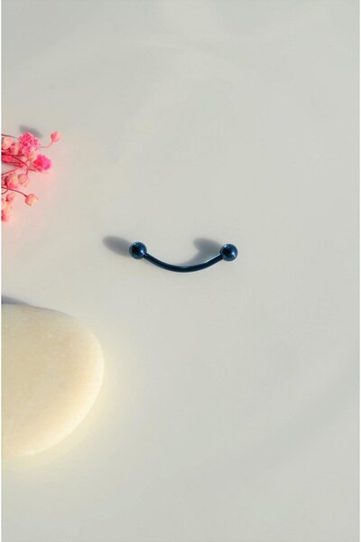 Sacce Scarves&Accessories İki Ucu Top Çelik Dudak Dil Kaş Piercing 12 Mm Parl...