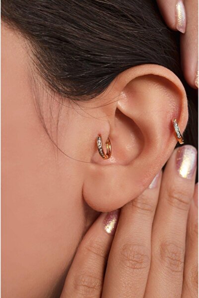 Sacce Scarves&Accessories Zirkon Taşlı Halka Tragus Helix Kıkırdak Piercing