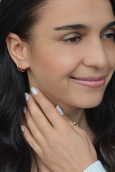 Sacce Scarves&Accessories Küçük Boy Çelik Halka Küpe Gold