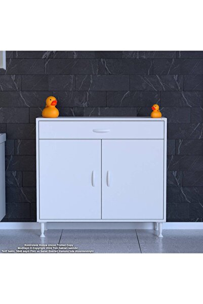 Modilayn Emir 1 Kapaklı 1 Raflı 1 Çekmeceli Mutfak & Banyo Dolabı (100cm)