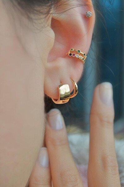 Sacce Scarves&Accessories Hafif Kalın Mini Halka Küpe