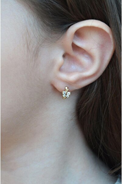 Sacce Scarves&Accessories Zirkon Taşlı Kelebekli Çocuk Küpesi Halka Model Alt...