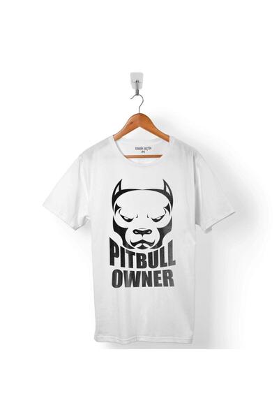 Kendim Seçtim Чоловіча біла футболка з написом «Власник пітбуля»