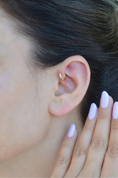 Sacce Scarves&Accessories Gold 6 mm Mini Halka Piercing Forward Helix Tragus Piercing Daith Helix