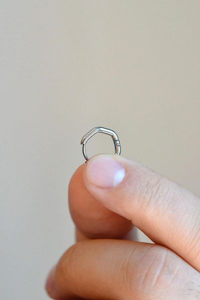 Sacce Scarves&Accessories Men's Pentagonal Model - Steel Hoop Earrings, Minimal Design